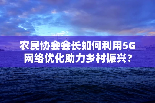 农民协会会长如何利用5G网络优化助力乡村振兴？